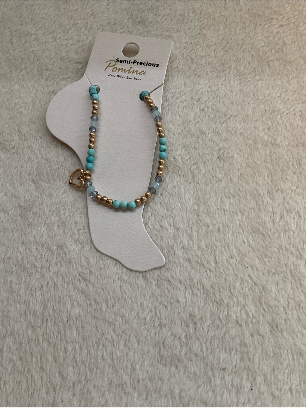Pomina SemiPrecious Turquoise Beaded Bracelet With Gold Accents